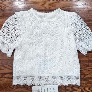 Chicwish White Lace Blouse